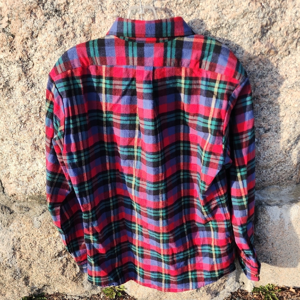 Vermont Flannel Co Plaid Flannel Button-Up Shirt in Red, Blue, Green Medium - Picture 9 of 15